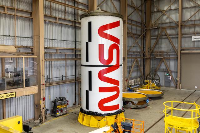 NASA image: NASA Worm Logo Painting on Artemis II Booster