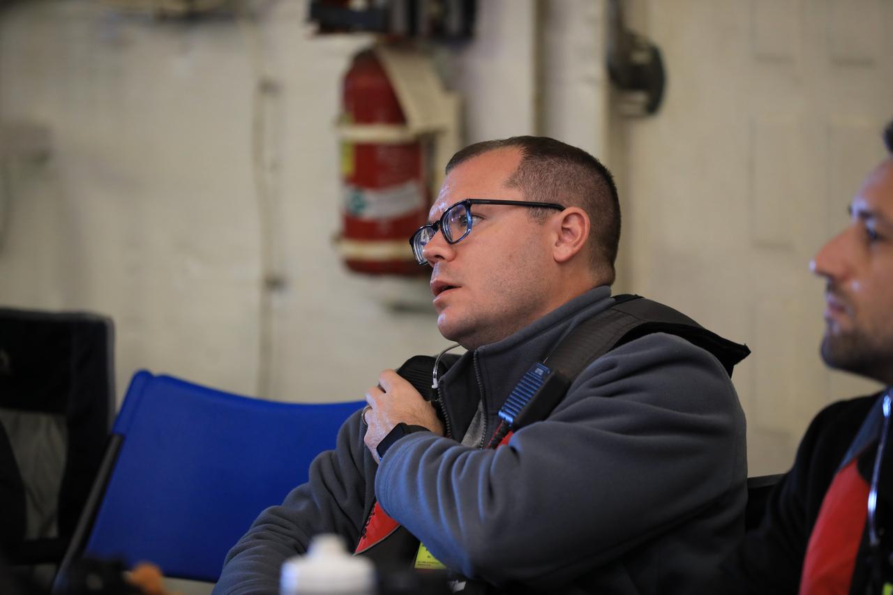 Members of NASA’s Exploration Ground System’s Landing and Recovery team and partners from the Department of Defense aboard the USS San Diego monitor operations of the day in the ship’s well deck and practice recovery procedures using the Crew Module Test Article, during Underway Recovery Test 11 (URT-11) off the coast of San Diego on Thursday, Feb. 22, 2024. URT-11 is the eleventh in a series of Artemis recovery tests, and the first time NASA and its partners put their Artemis II recovery procedures to the test with the astronauts.
