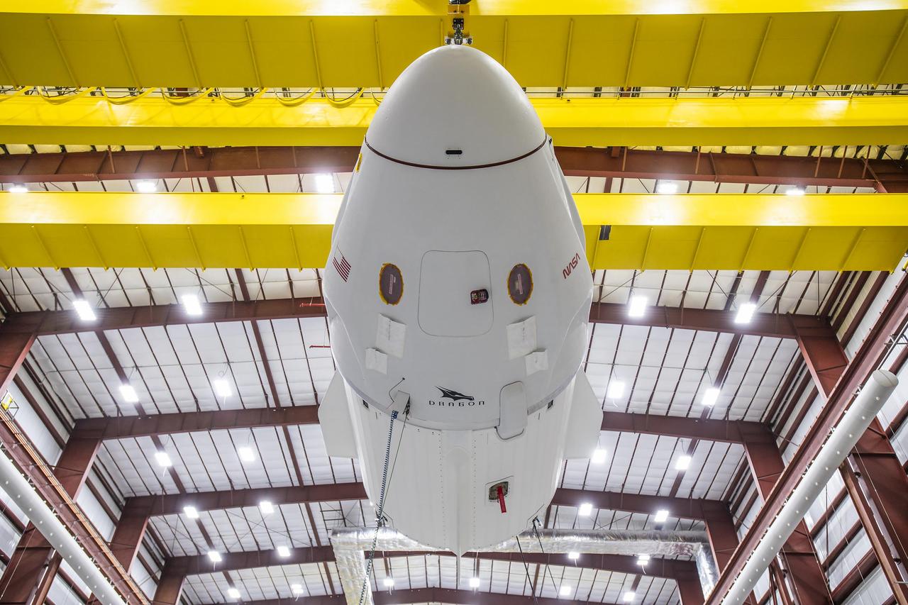 SpaceX’s Dragon spacecraft for NASA’s SpaceX Crew-8 mission is mated to the company's Falcon 9 rocket at SpaceX’s hangar at Kennedy Space Center’s Launch Complex 39A in Florida on Friday, Feb. 23, 2024, at Cape Canaveral Space Force Station. NASA astronauts Matthew Dominick, Michael Barratt, and Jeanette Epps, and Roscosmos cosmonaut Alexander Grebenkin are slated to launch to the International Space Station no earlier than 12:04 a.m. EST on March 1, 2024.