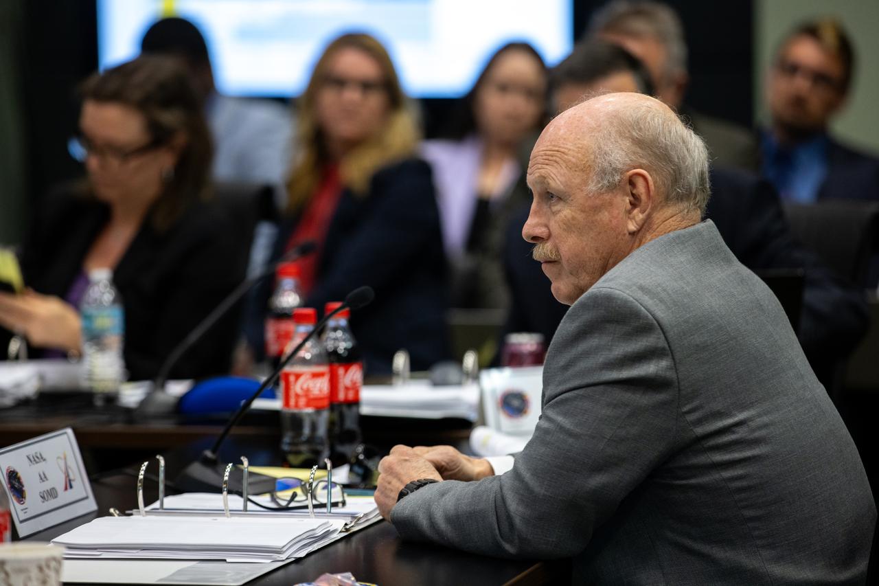 Ken Bowersox, associate administrator, NASA’s Space Operations Mission Directorate, NASA headquarters, participates in NASA’s SpaceX Crew-8 Flight Readiness Review at Kennedy Space Center in Florida on Sunday, Feb. 25, 2024. NASA astronauts Matthew Dominick, Michael Barratt, and Jeanette Epps, with Roscosmos cosmonaut Alexander Grebenkin are slated to launch to the International Space Station aboard SpaceX’s Dragon spacecraft, powered by the company’s Falcon 9 rocket from Launch Complex 39A no earlier than 12:04 a.m. EST on March 1, 2024.