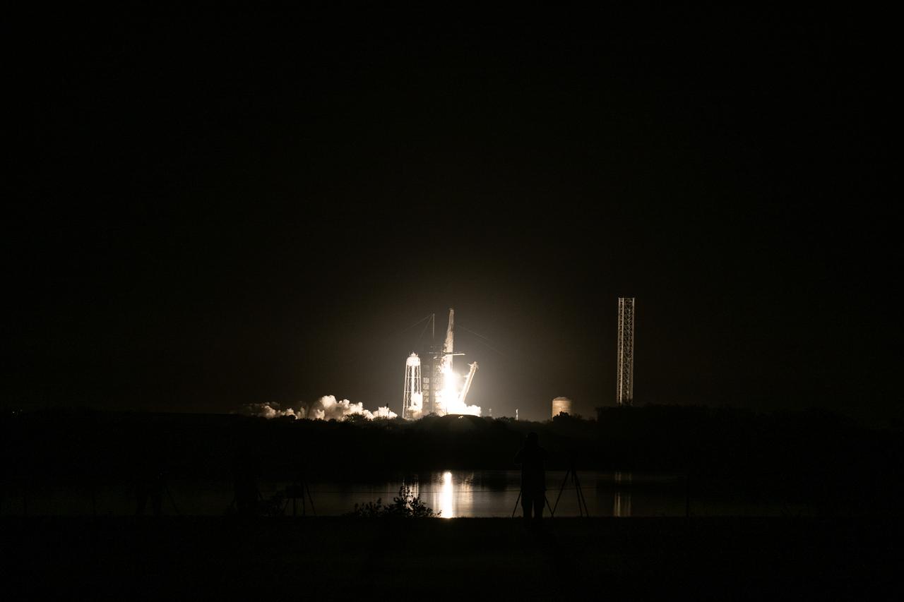 A SpaceX Falcon 9 rocket carrying the company's Dragon spacecraft launches NASA’s SpaceX Crew-8 mission to the International Space Station with NASA astronauts Matthew Dominick, Michael Barratt, and Jeanette Epps, and Roscosmos cosmonaut Alexander Grebenkin aboard at 10:53 p.m. EST on Sunday, March 3, 2024, from NASA’s Kennedy Space Center in Florida. NASA’s SpaceX Crew-8 mission is the eighth crew rotation mission with SpaceX to the station, and the ninth flight of Dragon with people as part of the agency’s Commercial Crew Program.  