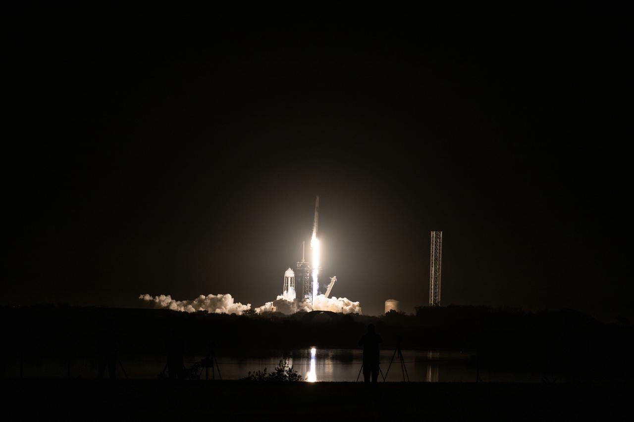 A SpaceX Falcon 9 rocket carrying the company's Dragon spacecraft launches NASA’s SpaceX Crew-8 mission to the International Space Station with NASA astronauts Matthew Dominick, Michael Barratt, and Jeanette Epps, and Roscosmos cosmonaut Alexander Grebenkin aboard at 10:53 p.m. EST on Sunday, March 3, 2024, from NASA’s Kennedy Space Center in Florida. NASA’s SpaceX Crew-8 mission is the eighth crew rotation mission with SpaceX to the station, and the ninth flight of Dragon with people as part of the agency’s Commercial Crew Program.  