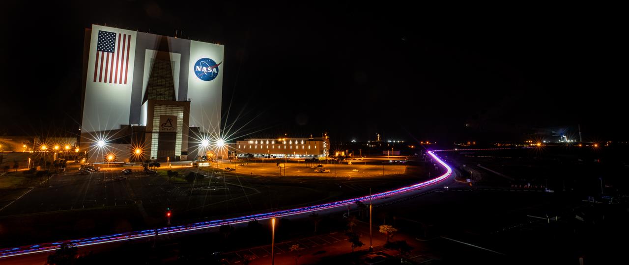 In view outside the Vehicle Assembly Building at NASA’s Kennedy Space Center in Florida on Sunday, March 3, 2024, SpaceX Crew-8 astronauts NASA astronauts Matthew Dominick, Michael Barratt, and Jeanette Epps, Roscosmos cosmonaut Alexander Grebenkin are driven to Launch Complex 39A for launch to the International Space Station. Launch of SpaceX’s Dragon spacecraft atop the Falcon 9 rocket is targeted for 10:53 p.m. EST on Sunday, March 3, 2024, from Launch Complex 39A as the eighth crew rotation mission with SpaceX to the station, and the ninth flight of Dragon with people as part of the agency’s Commercial Crew Program.