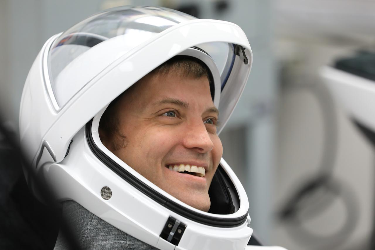 NASA’s SpaceX Crew-8 crew member NASA astronaut Matthew Dominick smiles in the crew suit-up room inside the Neil A. Armstrong Operations and Checkout Building at NASA’s Kennedy Space Center in Florida on Sunday, March 3, 2024. The Crew-8 crew members are preparing for their launch to the International Space Station aboard SpaceX’s Dragon spacecraft atop the Falcon 9 rocket from Launch Complex 39A 10:53 p.m. EST on Sunday, March 3, 2024.