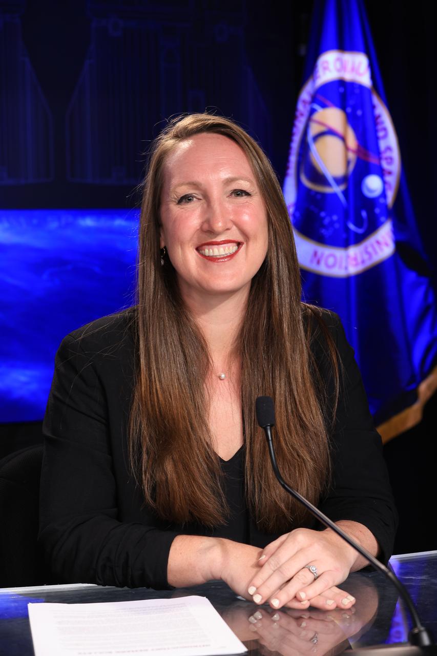Sarah Walker, director of SpaceX’s Dragon Mission Management, participates in a postlaunch news conference at the agency’s Kennedy Space Center in Florida on Monday, March 4, 2024, following the launch of NASA’s SpaceX Crew-8 mission. NASA astronauts Commander Matthew Dominick, Pilot Michael Barratt, and Mission Specialist Jeanette Epps, along with Roscosmos cosmonaut Mission Specialist Alexander Grebenkin, launched aboard SpaceX’s Dragon spacecraft from Kennedy at 10:53 p.m. Sunday, March 3 and will spend about six months at the orbiting laboratory as part of the agency’s Commercial Crew Program.