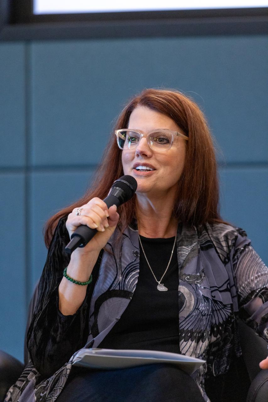 NASA Artemis Launch Director Charlie Blackwell Thompson participates in a discussion in honor of Women's History Month held on Friday, March 15, 2024, inside the Operations Support Building II at the agency’s Kennedy Space Center in Florida. The Women Launching Women panel commemorates inspirational women and men who have lifted and helped others excel in their careers across the agency and offer words of advice for the current workforce.