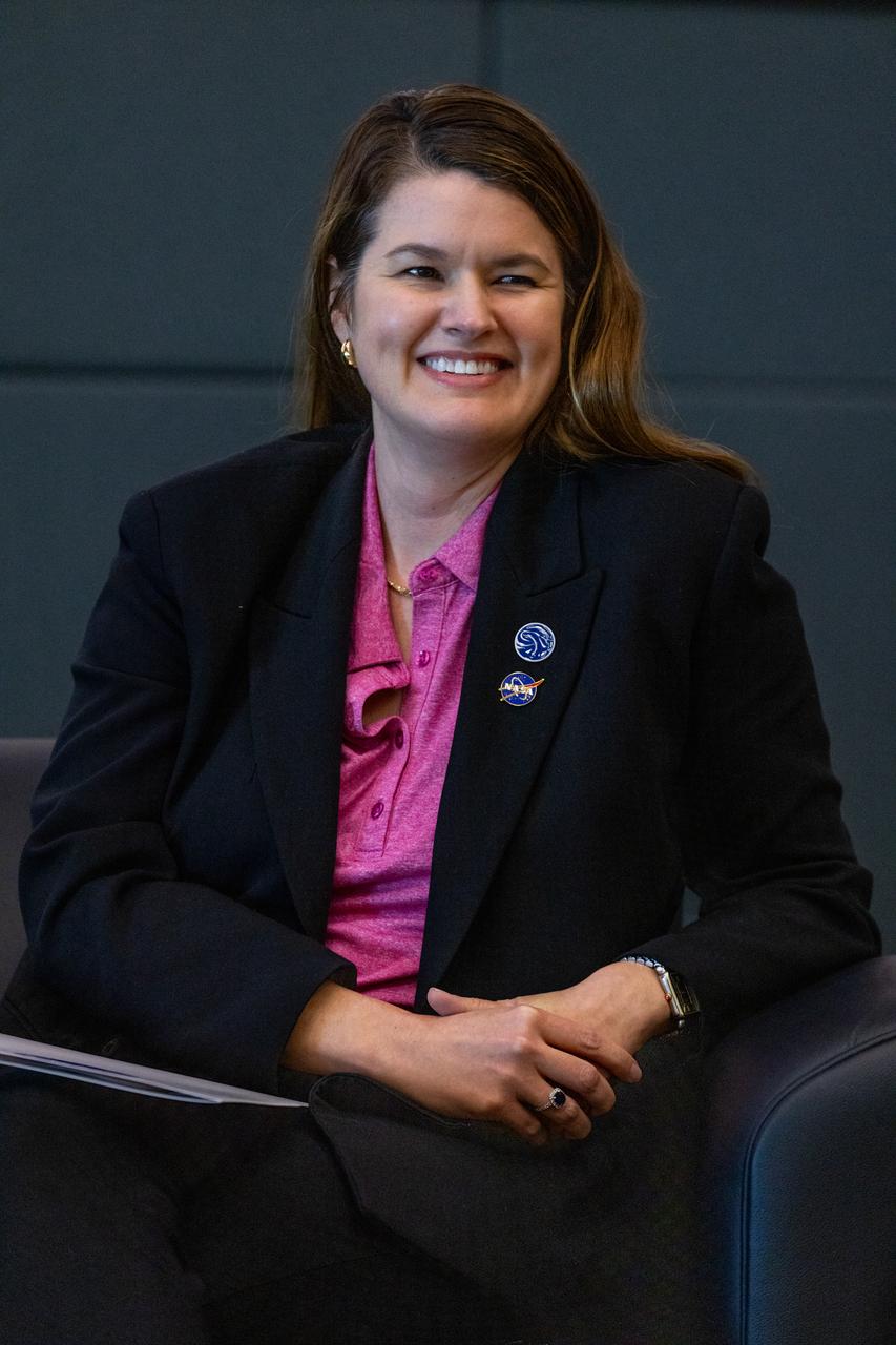 NASA deputy Associate Administrator, Casey Swails, participates in a discussion in honor of Women's History Month held on Friday, March 15, 2024, inside Kennedy’s Operations Support Building II. The Women Launching Women panel commemorates inspirational women and men who have lifted and helped others excel in their careers across the agency and offer words of advice for the current workforce.