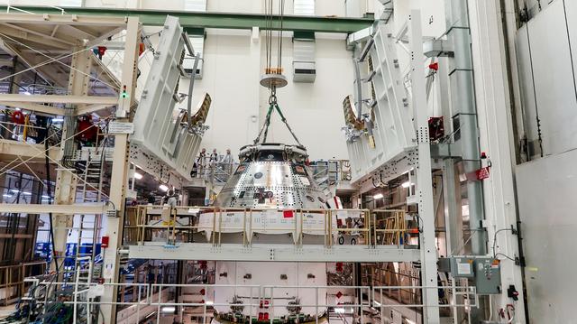 NASA image: Artemis II Orion Lifted into Vacuum Chamber