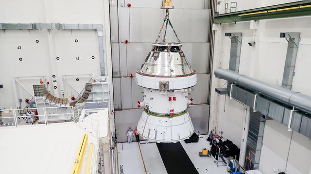 NASA image: Artemis II Orion Lifted into Vacuum Chamber