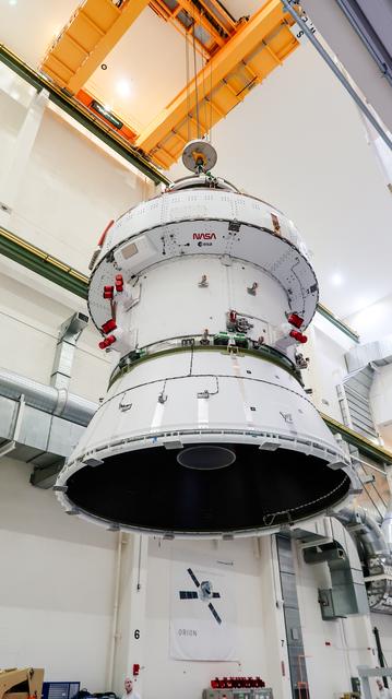 NASA image: Artemis II Orion Lifted into Vacuum Chamber