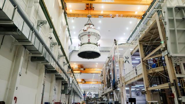 NASA image: Artemis II Orion Lifted into Vacuum Chamber