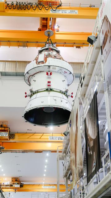 NASA image: Artemis II Orion Lifted into Vacuum Chamber