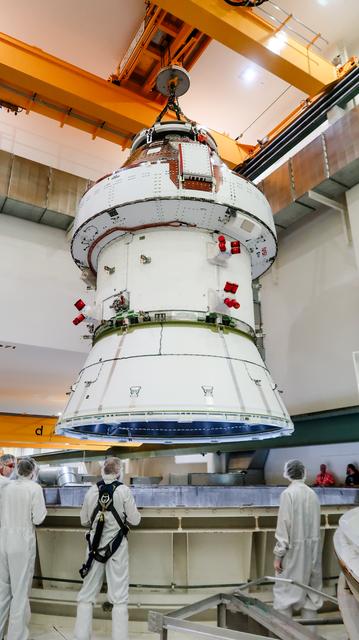 NASA image: Artemis II Orion Lifted into Vacuum Chamber