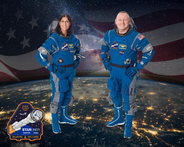 NASA image: Boeing CFT Crew Portrait - Sunita Williams and Barry Wilmore