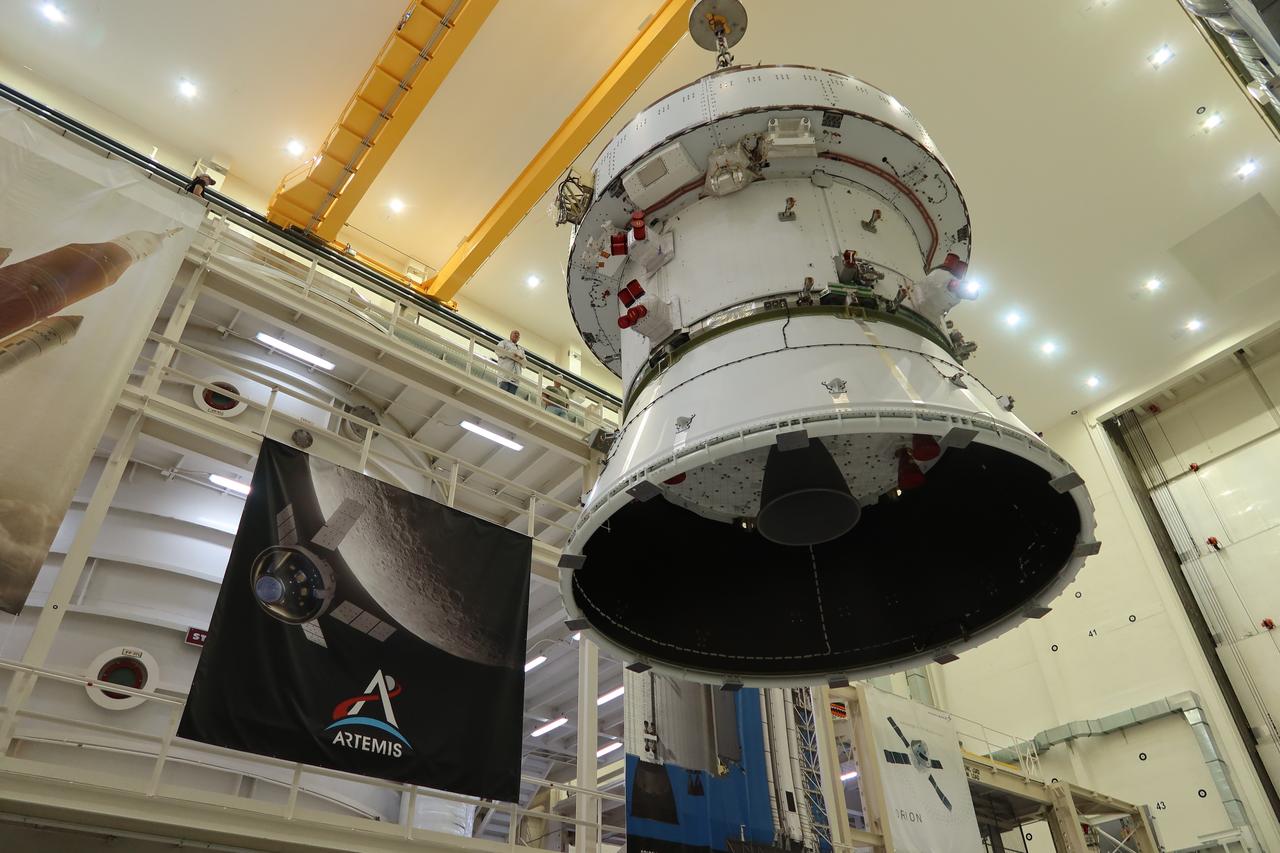  The Orion spacecraft crew for NASA’s Artemis II mission is photographed being transferred across the Neil Armstrong Operations and Checkout Building at NASA’s Kennedy Space Center in Florida on Saturday, April 27, 2024 following a series of electromagnetic compatibility and interference testing.