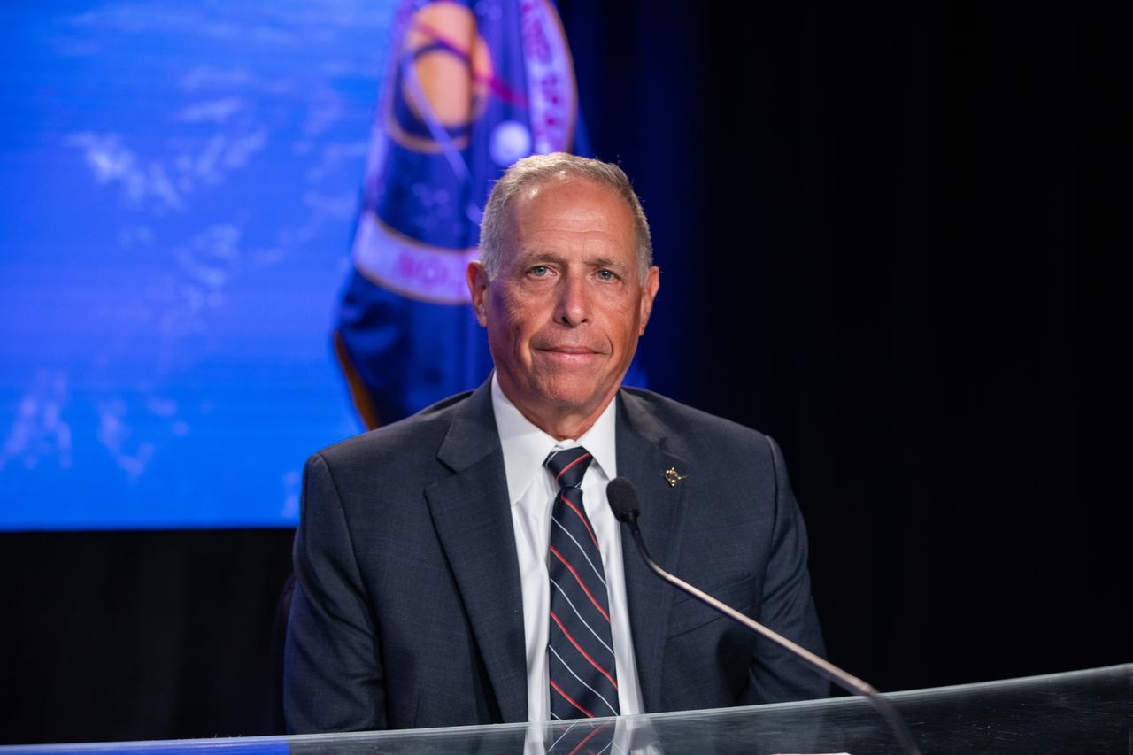 Vice President and Program Manager of Boeing’s Commercial Crew Program Mark Nappi,is photographed during a news conference held on Monday, May 6, 2024, at the agency’s Kennedy Space Center in Florida following the first launch attempt of NASA’s Boeing Crew Flight Test. As part of the agency’s Commercial Crew Program, the first crewed launch to the International Space Station aboard Boeing’s Starliner spacecraft atop a United Launch Alliance Atlas V rocket from Space Launch Complex-41 at nearby Cape Canaveral Space Force Station was targeted for 10:34 p.m. ET but scrubbed for the day.