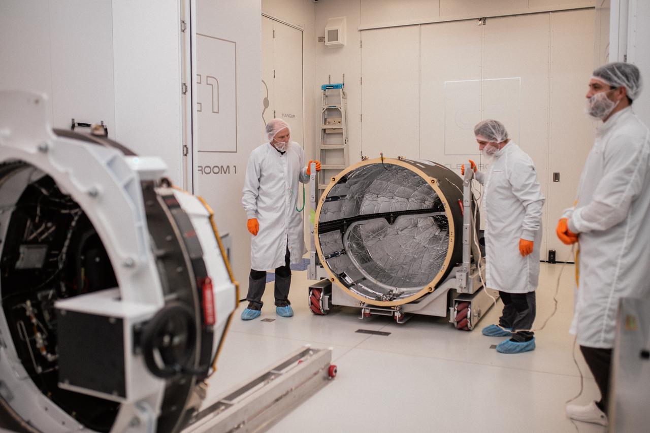 Technicians integrate NASA’s PREFIRE (Polar Radiant Energy in the Far-InfraRed Experiment) payload inside the Rocket Lab Electron rocket payload fairing on Wednesday, May 15, 2024, at the company’s facility in New Zealand. The agency’s PREFIRE mission to study heat loss to space in Earth’s polar regions will launch two CubeSats on two different flights aboard Rocket Lab's Electron rockets from the company’s Launch Complex 1 in Māhia, New Zealand.