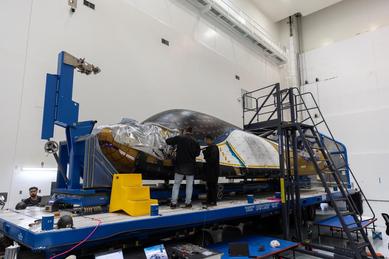 Teams process Dream Chaser Tenacity, Sierra Space's uncrewed cargo spaceplane, inside the Space Systems Processing Facility (SSPF) at NASA’s Kennedy Space Center in Florida on Monday, May 20, 2024, following its arrival from the agency's Neil Armstrong Test Facility in Ohio. Dream Chaser Tenacity will undergo final testing and prelaunch processing inside the high bay of the SSPF ahead of its inaugural launch atop a ULA (United Launch Alliance) Vulcan rocket from nearby Cape Canaveral Space Force Station. The reusable transportation system is contracted to perform a minimum of seven cargo missions to the International Space Station as part of the agency’s efforts to expand commercial resupply services to low Earth orbit.