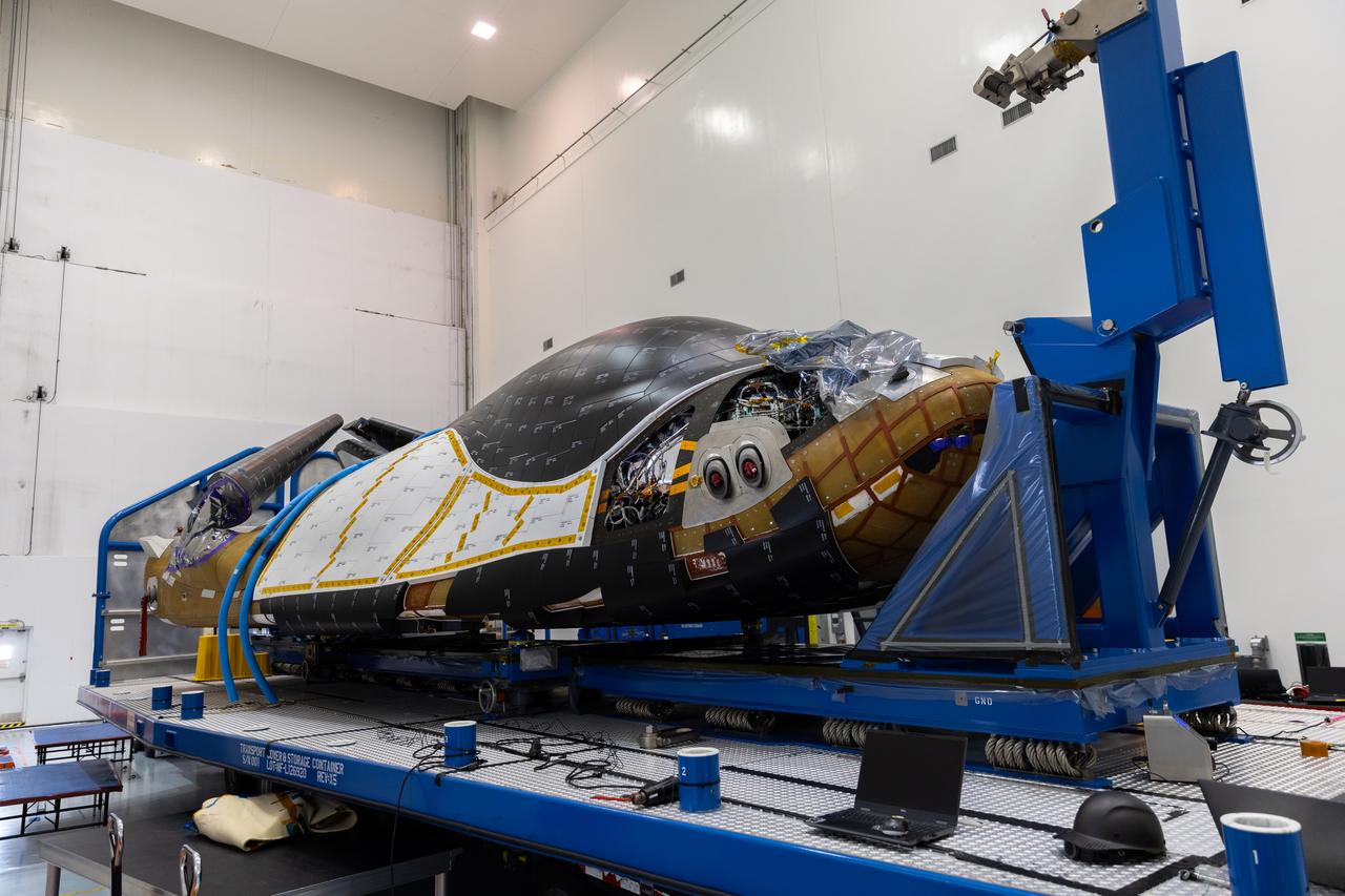Dream Chaser Tenacity, Sierra Space's uncrewed cargo spaceplane is processed inside the Space Systems Processing Facility (SSPF) at NASA’s Kennedy Space Center in Florida on Monday, May 20, 2024, after arriving by truck inside a climate-controlled transportation container, completing the journey from the agency's Neil Armstrong Test Facility in Ohio. Dream Chaser Tenacity will undergo final testing and prelaunch processing inside the high bay of the SSPF ahead of its inaugural launch atop a ULA (United Launch Alliance) Vulcan rocket from nearby Cape Canaveral Space Force Station. The reusable transportation system is contracted to perform a minimum of seven cargo missions to the International Space Station as part of the agency’s efforts to expand commercial resupply services to low Earth orbit.