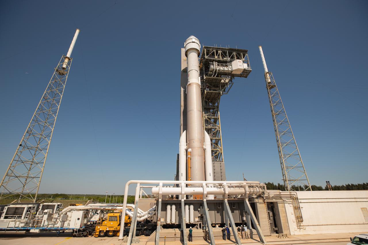 Boeing’s Starliner spacecraft atop the United Launch Alliance Atlas V rocket is seen on the launch pad of Space Launch Complex-41 at Cape Canaveral Space Force Station in Florida on Thursday, May 30, 2024, ahead of NASA’s Boeing Crew Flight Test. As part of the agency’s Commercial Crew Program, NASA astronauts Butch Wilmore and Suni Williams are the first to launch to the International Space Station aboard Boeing’s Starliner spacecraft. Liftoff is scheduled for 12:25 p.m. ET on Saturday, June 1.  