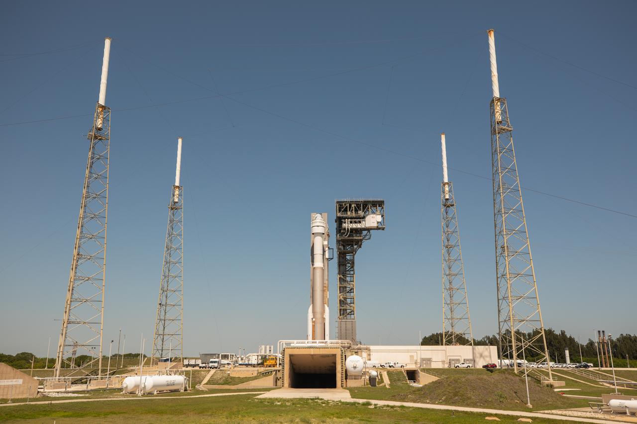 Boeing’s Starliner spacecraft atop the United Launch Alliance Atlas V rocket is seen on the launch pad of Space Launch Complex-41 at Cape Canaveral Space Force Station in Florida on Thursday, May 30, 2024, ahead of NASA’s Boeing Crew Flight Test. As part of the agency’s Commercial Crew Program, NASA astronauts Butch Wilmore and Suni Williams are the first to launch to the International Space Station aboard Boeing’s Starliner spacecraft. Liftoff is scheduled for 12:25 p.m. ET on Saturday, June 1.  