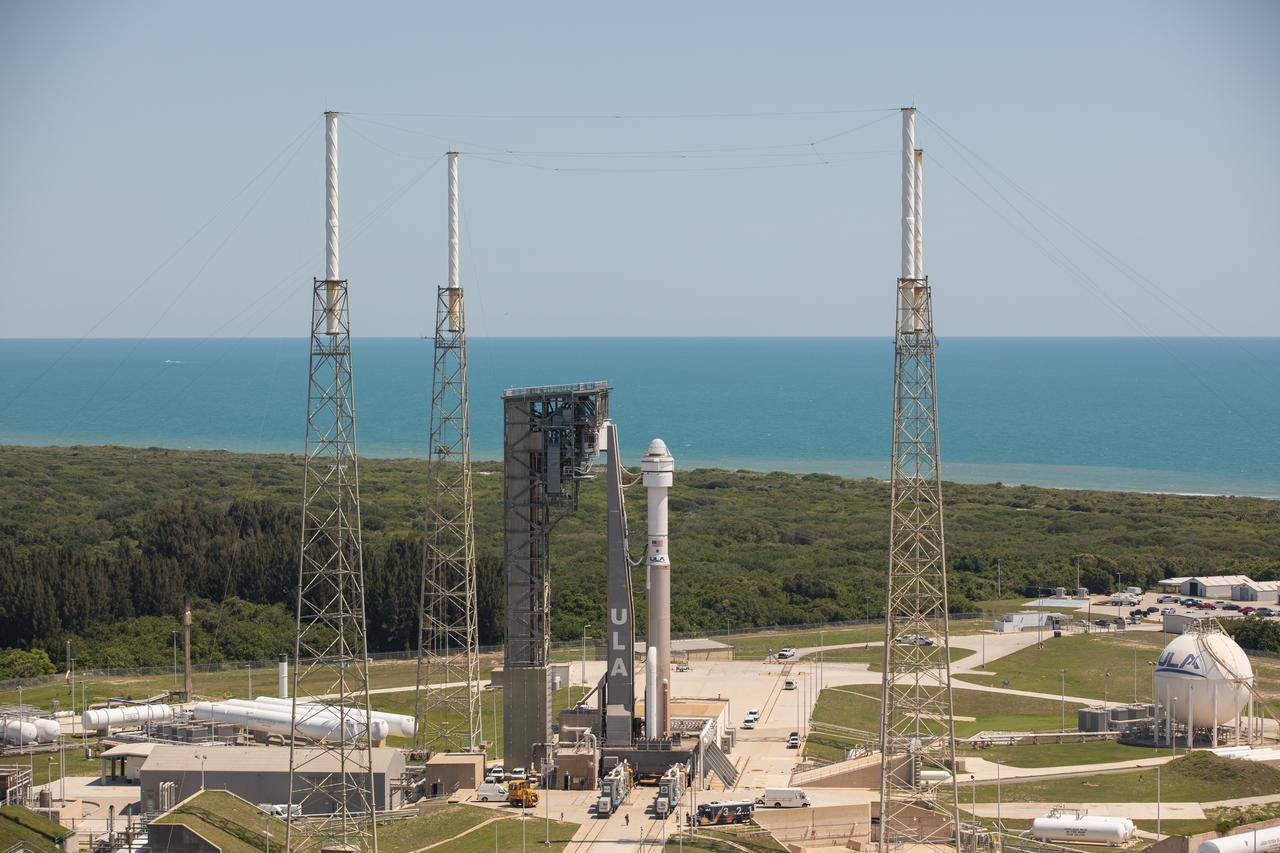 Boeing’s Starliner spacecraft atop the United Launch Alliance Atlas V rocket is seen on the launch pad of Space Launch Complex-41 at Cape Canaveral Space Force Station in Florida on Thursday, May 30, 2024, ahead of NASA’s Boeing Crew Flight Test. As part of the agency’s Commercial Crew Program, NASA astronauts Butch Wilmore and Suni Williams are the first to launch to the International Space Station aboard Boeing’s Starliner spacecraft. Liftoff is scheduled for 12:25 p.m. ET on Saturday, June 1.  