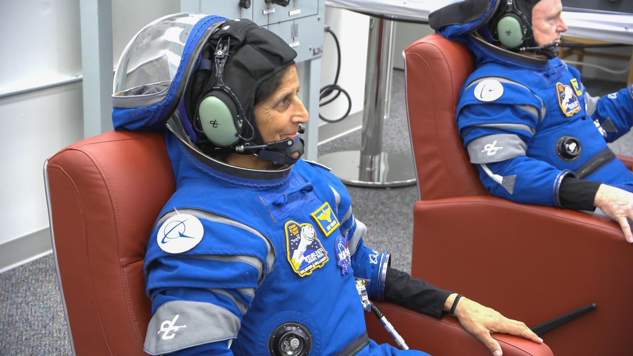 NASA’s Boeing Crew Flight Test astronaut Suni Williams relaxes in the suit-up room in the Astronaut Crew Quarters inside Kennedy Space Center’s Neil A. Armstrong Operations and Checkout Building in Florida during a launch attempt on Saturday, June 1, 2024. As part of NASA’s Commercial Crew Program, Williams, joined by NASA astronaut Butch Wilmore, is preparing for the first crewed launch to the International Space Station aboard Boeing’s Starliner spacecraft atop a United Launch Alliance Atlas V rocket from Space Launch Complex-41 at nearby Cape Canaveral Space Force Station. Liftoff was targeted for 12:25 p.m. EDT but scrubbed for the day.
