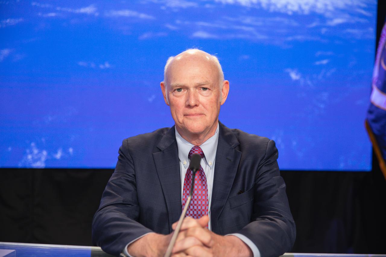 Tory Bruno, ULA (United Launch Alliance) president and CEO, participates in a news conference held at the agency’s Kennedy Space Center in Florida on Saturday, June 1, 2024, after the second launch attempt of NASA’s Boeing Crew Flight Test scrubbed for the day. As part of the agency’s Commercial Crew Program, NASA astronauts Butch Wilmore and Suni Williams will be the first to launch to the International Space Station aboard Boeing’s Starliner spacecraft atop a ULA (United Launch Alliance) Atlas V rocket from Space Launch Complex-41 at nearby Cape Canaveral Space Force Station.