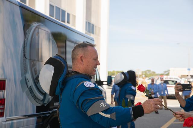 NASA image: NASA's Boeing CFT Astronaut Walkout 