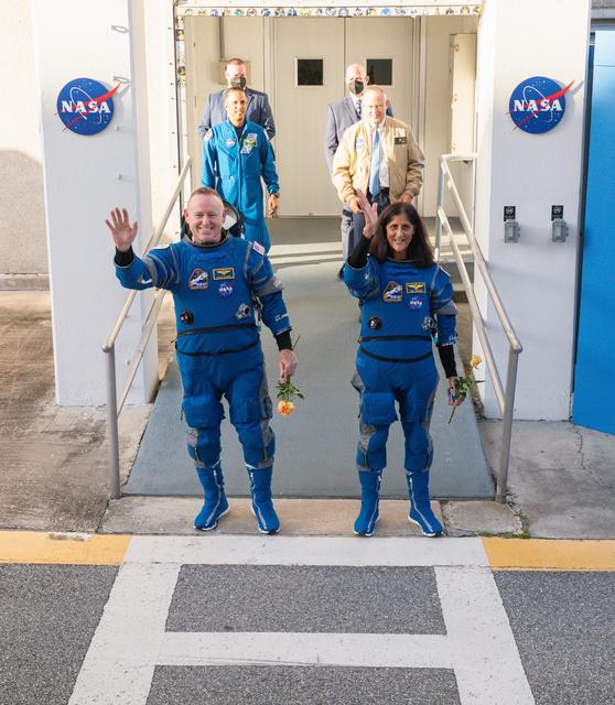 NASA image: NASA's Boeing Crew Flight Test Astronaut Walkout