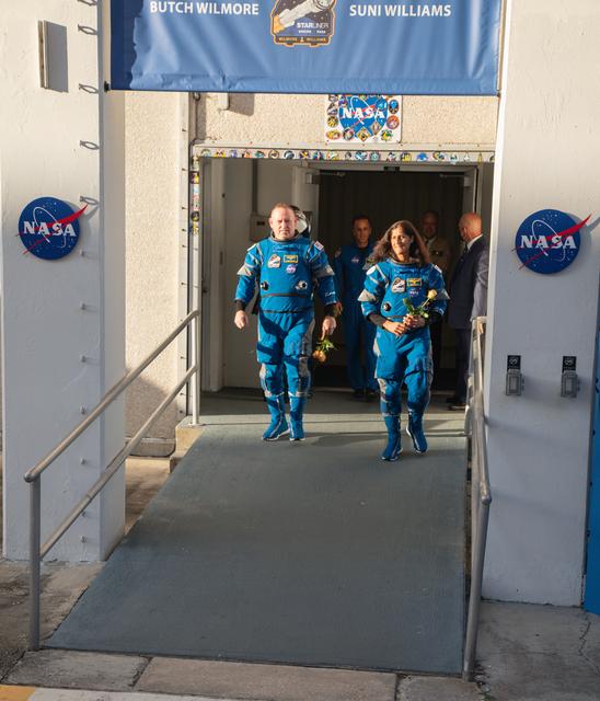 NASA image: NASA's Boeing Crew Flight Test Astronaut Walkout