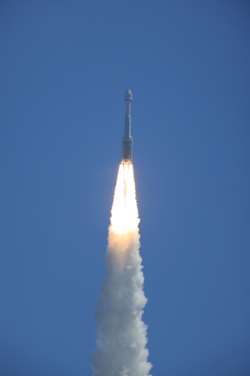 A United Launch Alliance Atlas V rocket soars upward from the pad at Space Launch Complex-41 at Cape Canaveral Space Force Station in Florida at 10:52 a.m. EDT Wednesday, June 5, 2024, carrying a Boeing Starliner spacecraft for NASA’s Boeing Crew Flight Test to the International Space Station. Aboard Starliner are NASA astronauts Butch Wilmore and Suni Williams on the first crewed flight of the spacecraft as part of the agency’s Commercial crew Program.