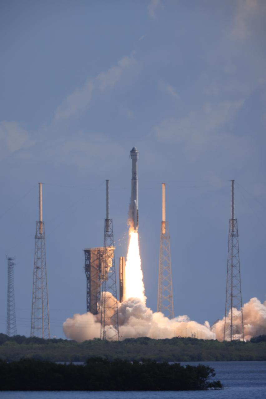 A United Launch Alliance Atlas V rocket carrying a Boeing Starliner spacecraft launches NASA’s Boeing Crew Flight Test with NASA astronauts Butch Wilmore and Suni Williams aboard at 10:52 a.m. EDT Wednesday, June 5, 2024, from Space Launch Complex-41 at Cape Canaveral Space Force Station in Florida. Wilmore and Williams are the first to launch aboard Boeing’s Starliner spacecraft to the International Space Station as part of the agency’s Commercial Crew Program.