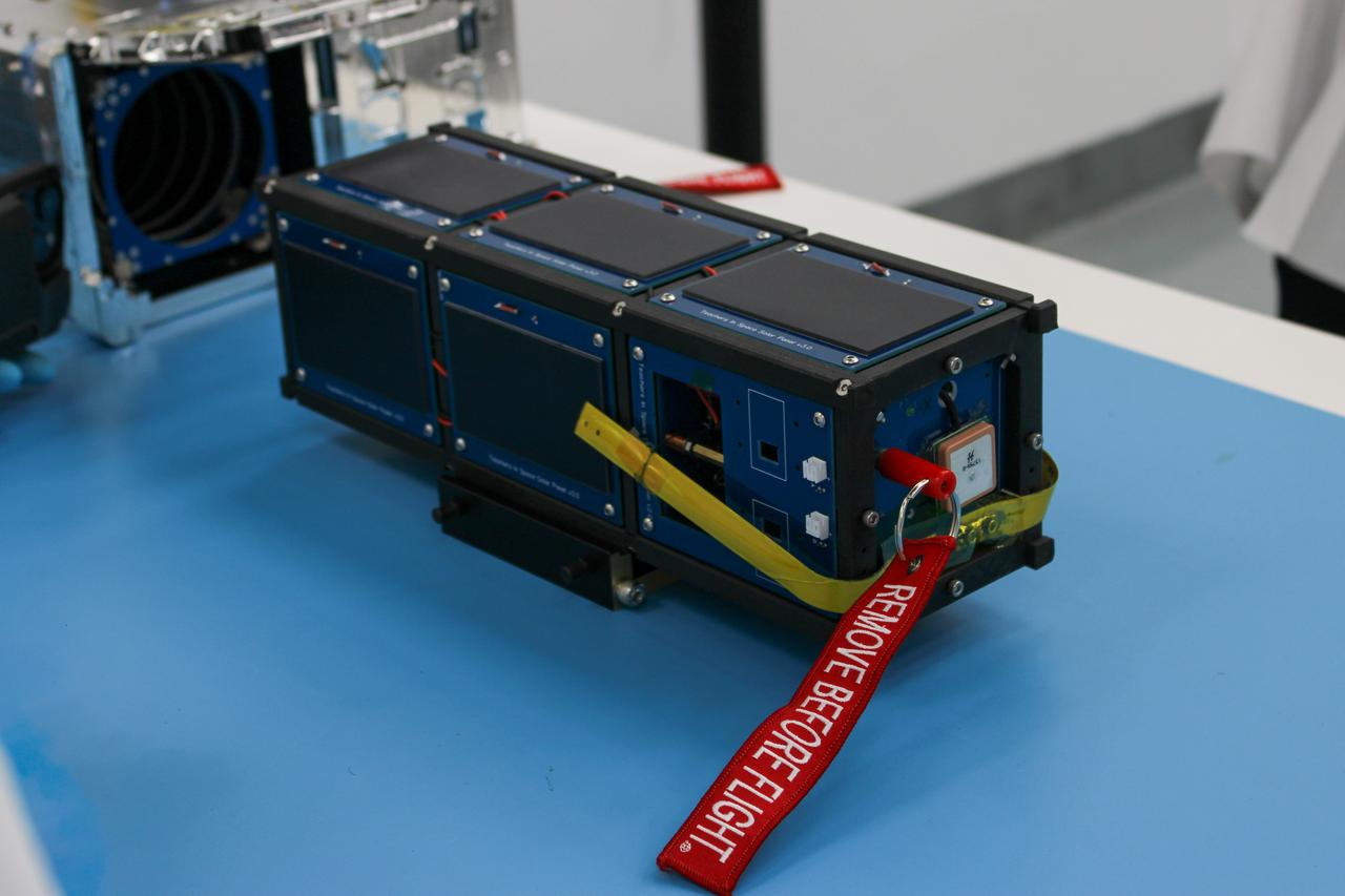 Serenity, a 3U CubeSat, awaits integration at Firefly’s Payload Processing Facility at Vandenberg Space Force Base, California on Friday, June 7, 2024. Serenity, along with several other CubeSats, will launch to space on an Alpha rocket during NASA’s Educational Launch of Nanosatellites (ELaNa) 43 mission as part of the agency’s CubeSat Launch Initiative and Firefly’s Venture-Class Launch Services Demonstration 2 contract.