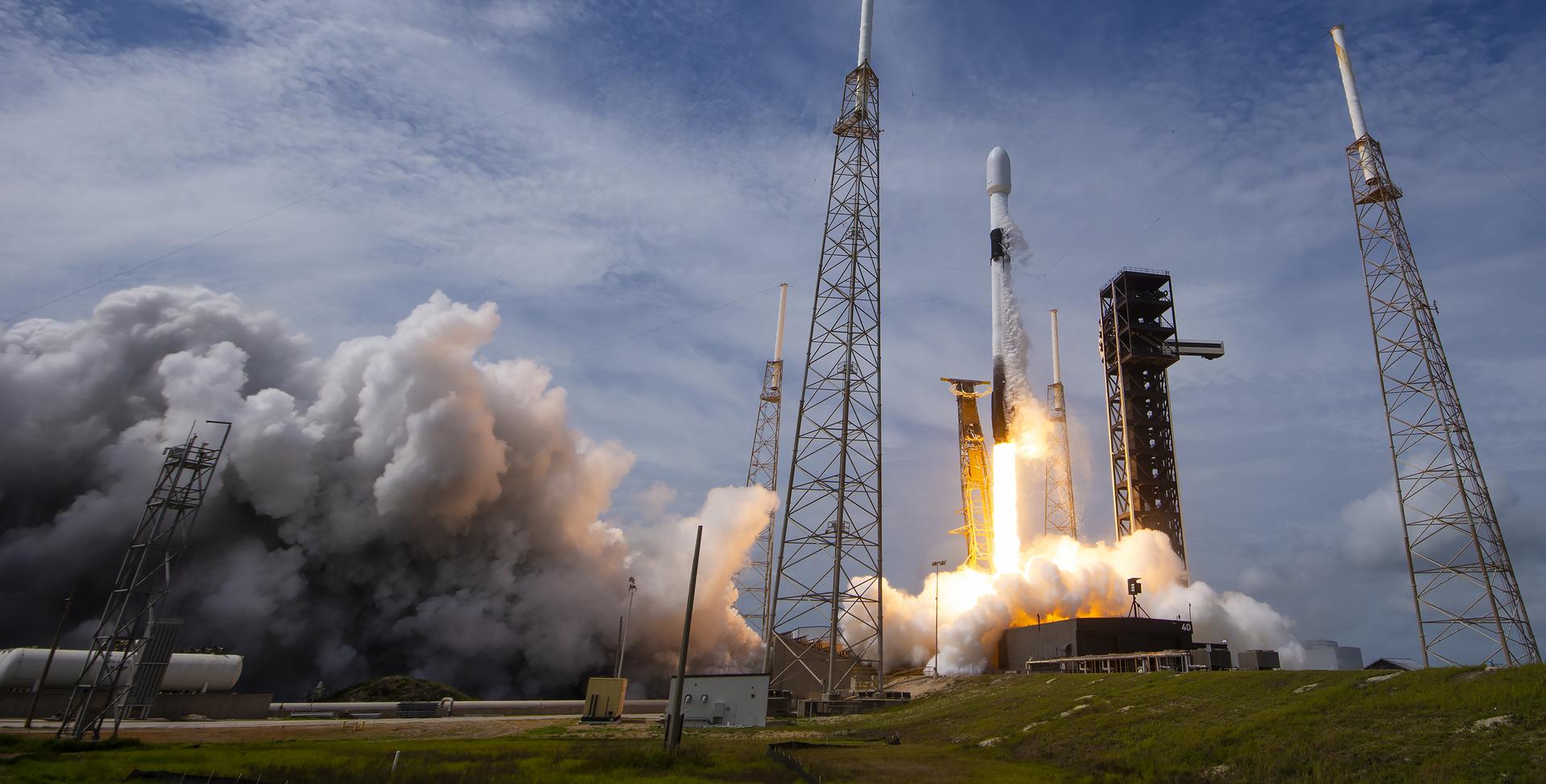 Northrop Grumman’s Cygnus spacecraft, atop a SpaceX Falcon 9 rocket, lifts off from Space Launch Complex 40 at Cape Canaveral Space Force Station in Florida on Sunday, Aug. 4, 2024.