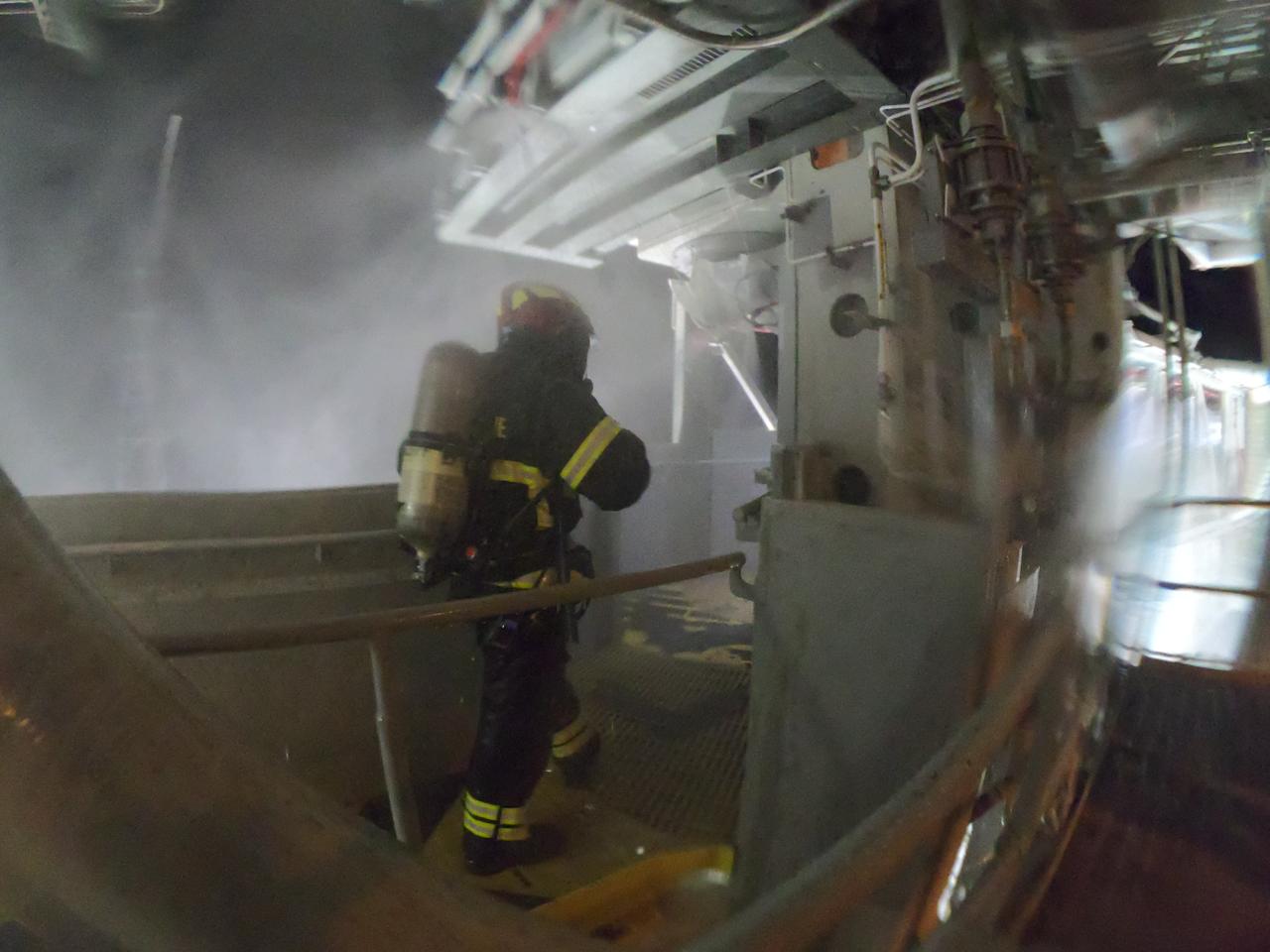 Teams at NASA’s Kennedy Space Center in Florida practice the Artemis mission emergency escape or egress procedures during a series of integrated system verification and validation tests at Launch Pad 39B on Tuesday, Aug. 13, 2024. Members of the closeout crew, pad rescue team, and the Exploration Ground Systems Program – who also suited up as astronauts – practiced the process of getting inside and out of the emergency egress baskets. While the crew and other personnel will ride the emergency egress baskets to the terminus area in a real emergency, no one rode the baskets for this test. Instead, teams tested the baskets during separate occasions by using water tanks filled to different levels to replicate simulate the weight of passengers.
