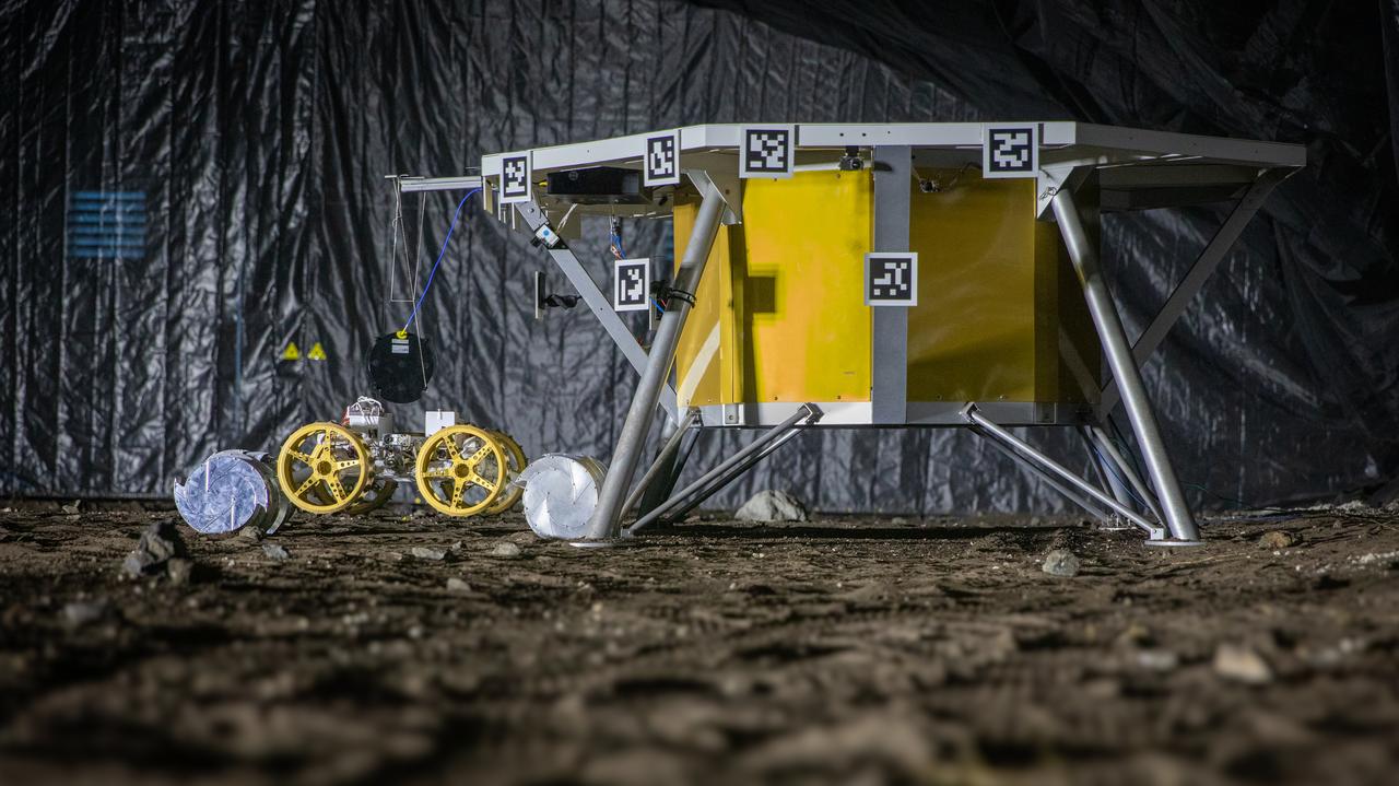NASA’s ISRU Pilot Excavator (IPEx) performs a simulated lunar mission in a testbed at the agency’s Kennedy Space Center on Friday, Aug. 30, 2024. IPEx functions as both an excavator and a dump truck to mine and transport lunar regolith, the loose rocky material on the Moon’s surface, which is crucial for future lunar missions and In-Situ Resource Utilization (ISRU) processes. This dual capability makes IPEx an indispensable tool for sustainable lunar exploration.