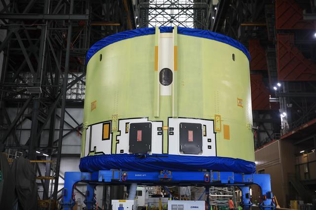 Artemis II LVSA Arrival and Artemis IV Core Stage Engine Section