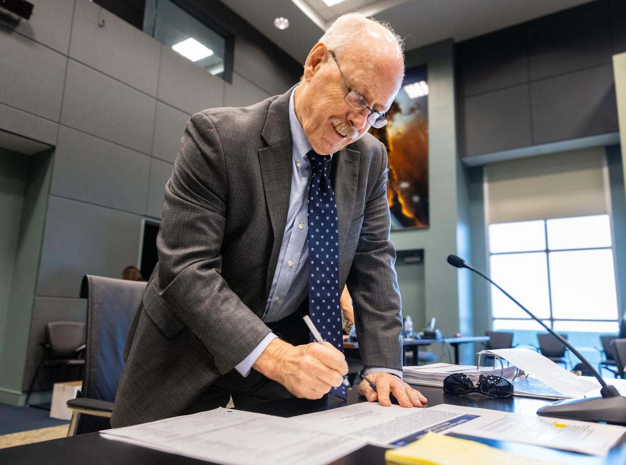 Ken Bowersox, Associate Administrator, NASA's Space Operations Mission Directorate, participates in NASA’s SpaceX Crew-9 Flight Readiness Review at the agency’s Kennedy Space Center in Florida on Monday, Sept. 23, 2024. Launch is targeted for 1:17 p.m. EDT Sept. 28, 2024, from Space Launch Complex-40 at Cape Canaveral Space Force Station in Florida. NASA astronaut Nick Hague and Roscosmos cosmonaut Aleksandr Gorbunov will launch to the International Space Station aboard SpaceX’s Dragon spacecraft and Falcon 9 rocket on the company’s ninth crew rotation mission for NASA as part of the agency’s Commercial Crew Program.