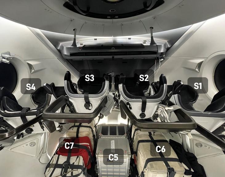 Dragon Crew Seat Configuration
