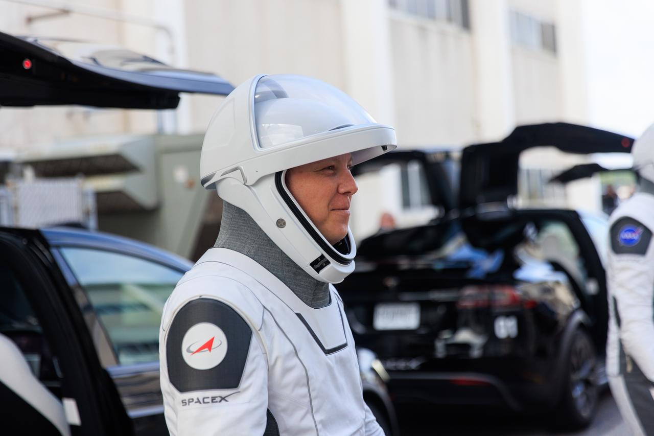 NASA’s SpaceX Crew-9 crew member Roscosmos cosmonaut Aleksandr Gorbunov walks out of the Neil A. Armstrong Operations and Checkout Building at the agency’s Kennedy Space Center in Florida ahead of launch on Saturday, Sept. 28, 2024. NASA astronaut Nick Hague and Gorbunov will launch to the International Space Station aboard SpaceX’s Dragon spacecraft and Falcon 9 rocket. Launch is targeted for 1:17 p.m. EDT from Space Launch Complex-40 at Cape Canaveral Space Force Station in Florida. Crew-9 is the ninth crew rotation mission with SpaceX to the space station as part of the agency’s Commercial Crew Program.