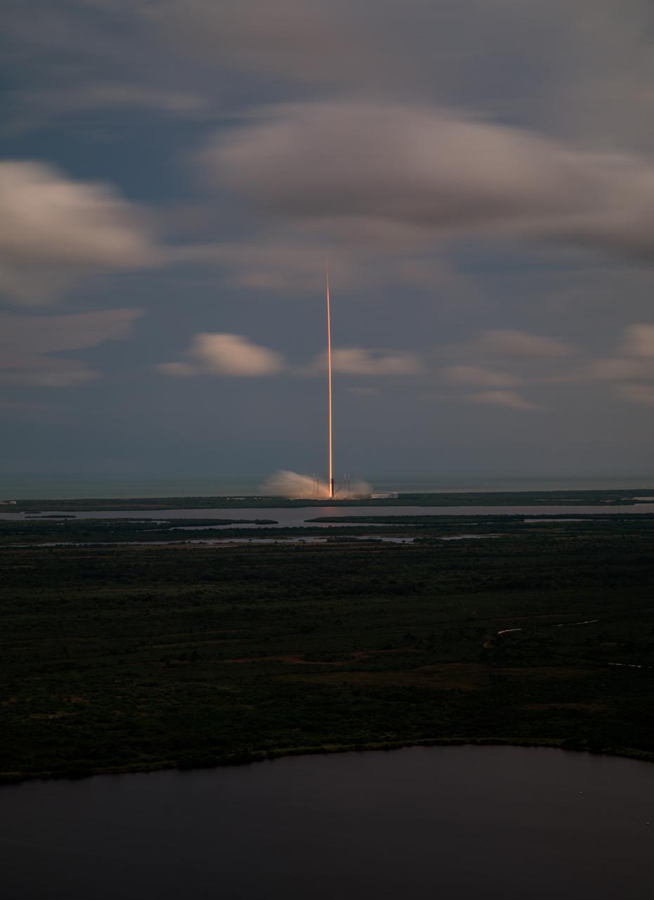 As seen in a long exposure image, a SpaceX Falcon 9 rocket carrying the company's Dragon spacecraft lifts off on NASA’s SpaceX Crew-9 mission to the International Space Station with NASA astronaut Nick Hague and Roscosmos cosmonaut Aleksandr Gorbunov aboard Saturday, Sept. 28, 2024, from Space Launch Complex-40 at Cape Canaveral Space Force Station in Florida. Crew-9 is the ninth crew rotation mission of the SpaceX Dragon spacecraft and Falcon 9 rocket to the space station as part of the agency’s Commercial Crew Program. Hague and Gorbunov launched at 1:17 p.m. EDT to begin a mission aboard the orbital outpost lasting about five months.