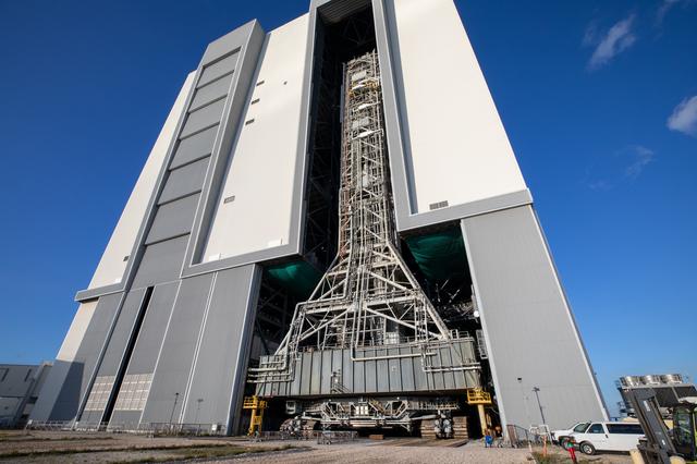 NASA image: Artemis II Mobile Launcher Rollback to VAB