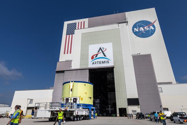 NASA image: Artemis IV CS Engine Section move from VAB to SSPF