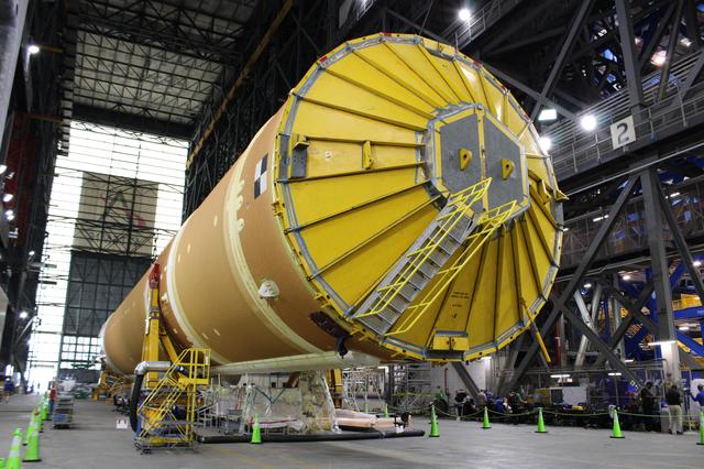 NASA image: Artemis II Spider Install on SLS Core Stage
