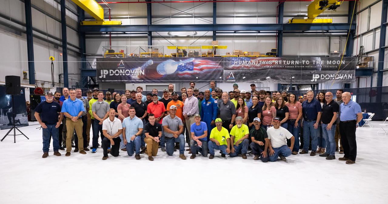 NASA astronaut Victor Glover takes photos during a visit on Friday, Nov. 8, 2024, with employees at JP Donovan Construction in Rockledge, Florida. JP Donovan Construction is one of the contractors working with the agency’s Exploration Ground Systems Program to help NASA send astronauts, including Glover, to the Moon and back through the Artemis II launch. 