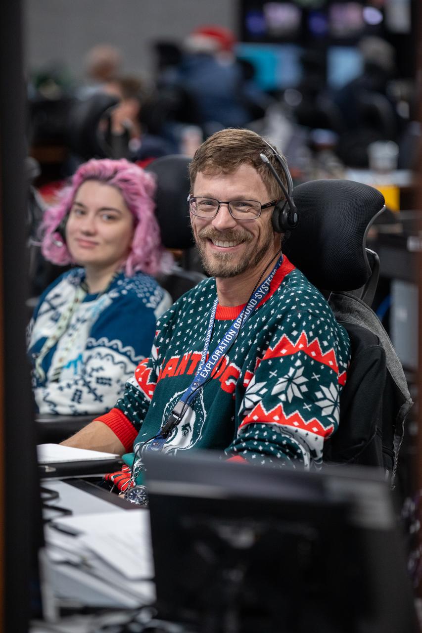 Members of the Artemis launch team participate in a terminal countdown simulation for Artemis II in Firing Room 1 inside the Launch Control Center at NASA’s Kennedy Space Center in Florida on Thursday, Dec. 12, 2024. Four astronauts will venture around the Moon on Artemis II, the first crewed mission on NASA’s path to establishing a long-term presence for science and exploration through Artemis.