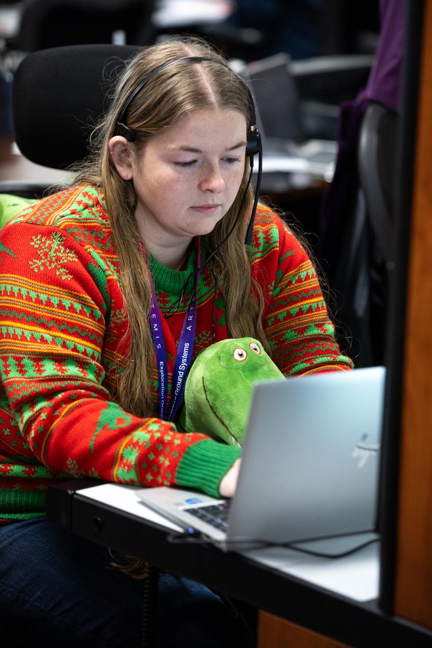 Members of the Artemis launch team participate in a terminal countdown simulation for Artemis II in Firing Room 1 inside the Launch Control Center at NASA’s Kennedy Space Center in Florida on Thursday, Dec. 12, 2024. Four astronauts will venture around the Moon on Artemis II, the first crewed mission on NASA’s path to establishing a long-term presence for science and exploration through Artemis.