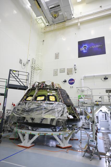 NASA image: Artemis I Environment Test Article (ETA) at the MPPF