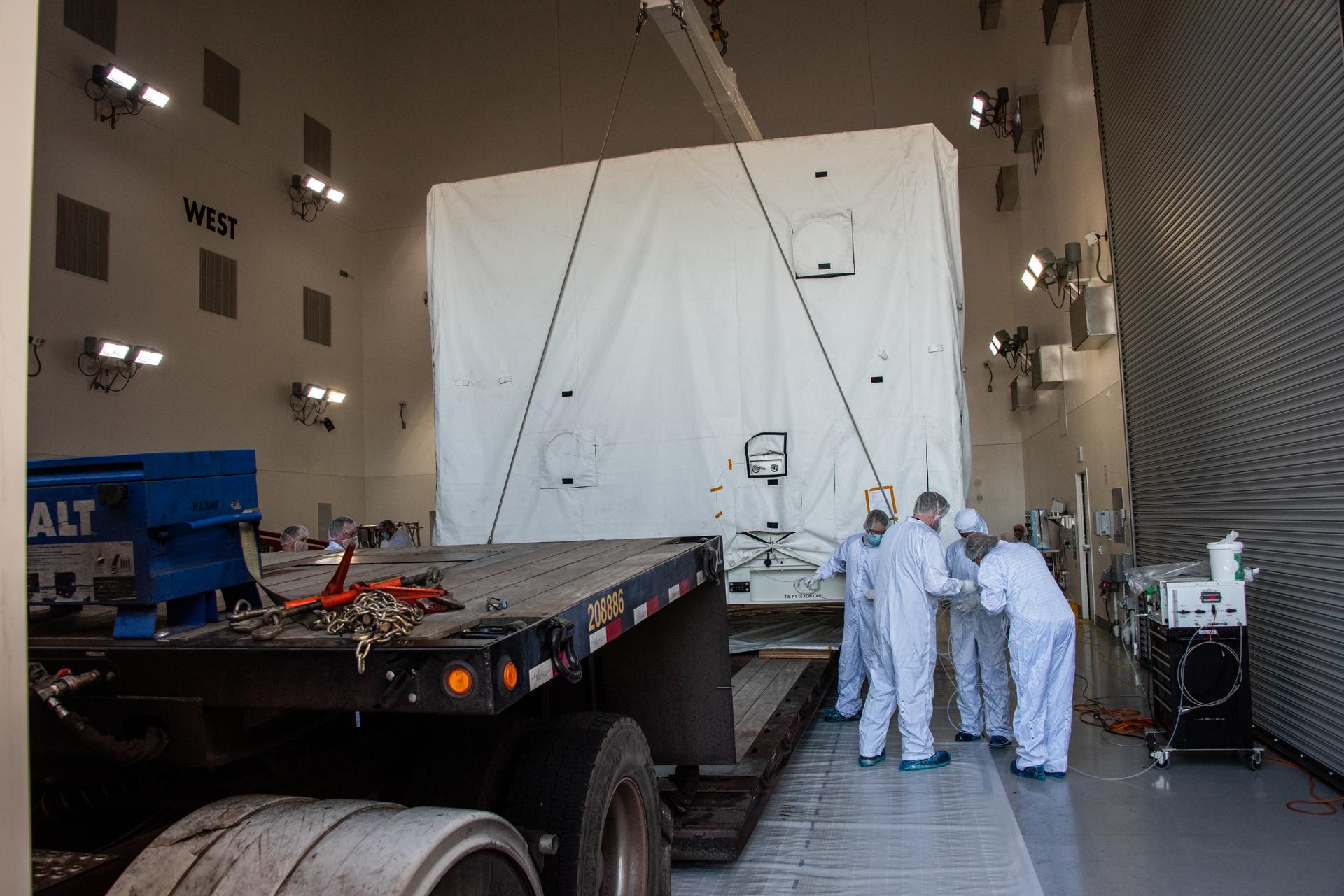 SPHEREx Spacecraft Arrival at Astrotech VSFB